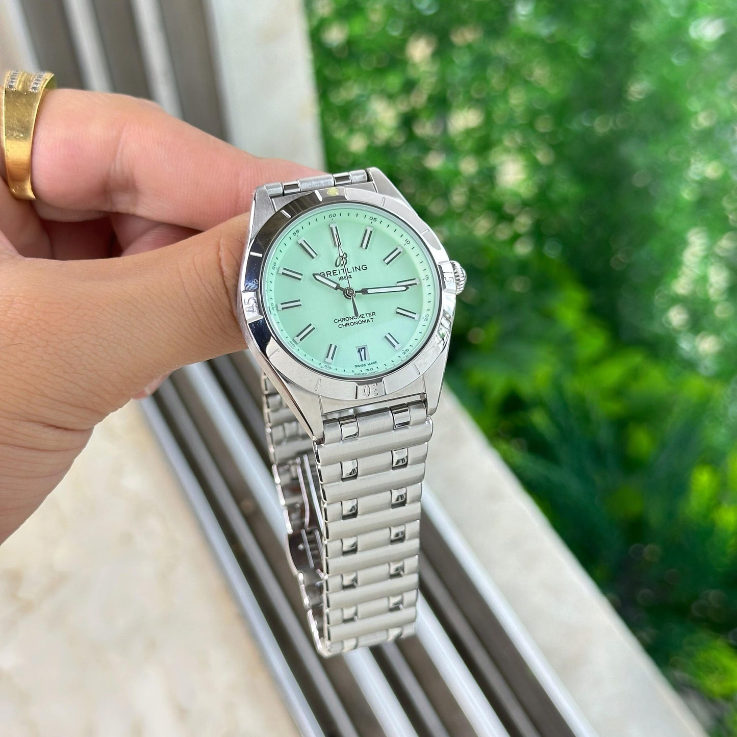 Breitling Chronomat Green Dial Quartz
