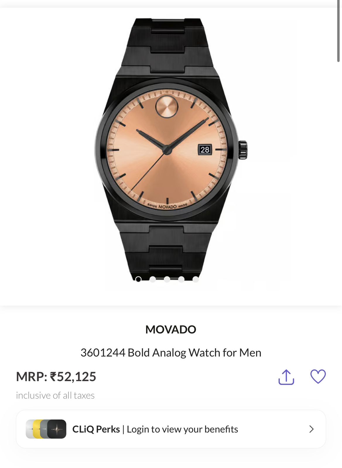 Movado Slim Edge Black Quartz