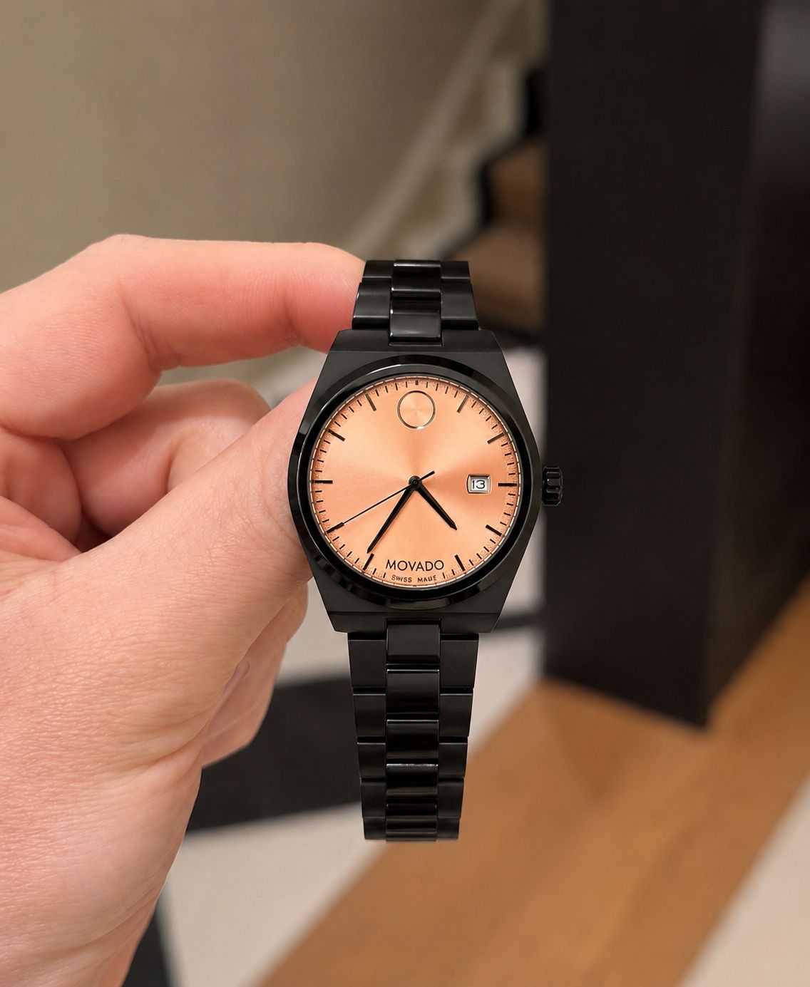 Movado Slim Edge Black Quartz