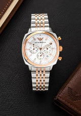 Emporio Armani White Dial Chrono