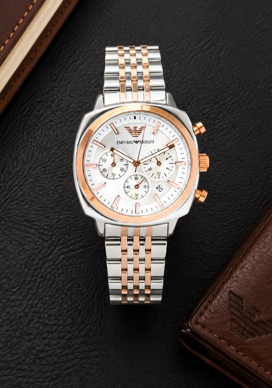 Emporio Armani White Dial Chrono