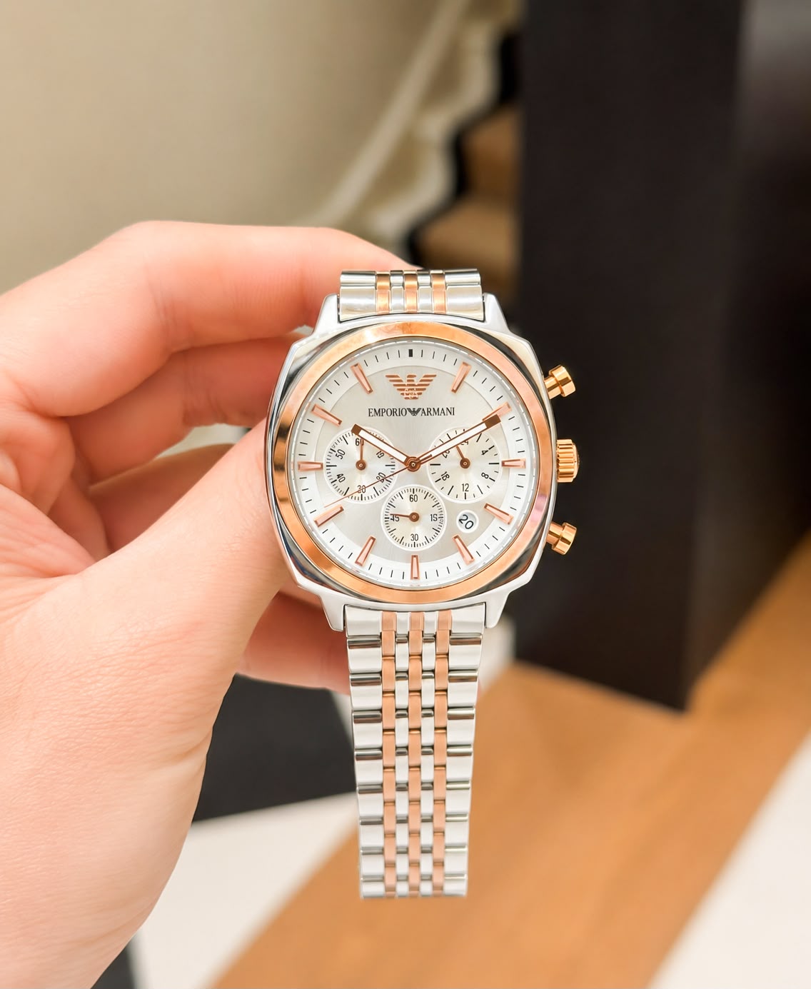 Emporio Armani White Dial Chrono