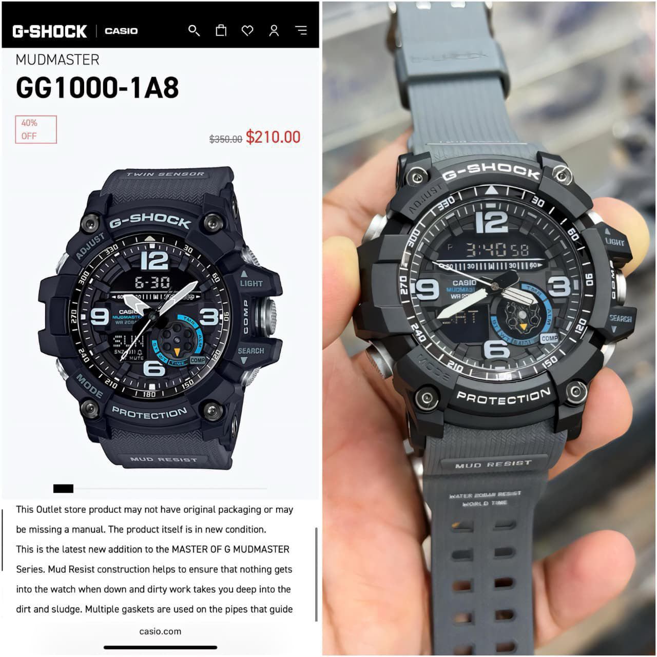 G Shock Mudmaster GA-1000 Analog