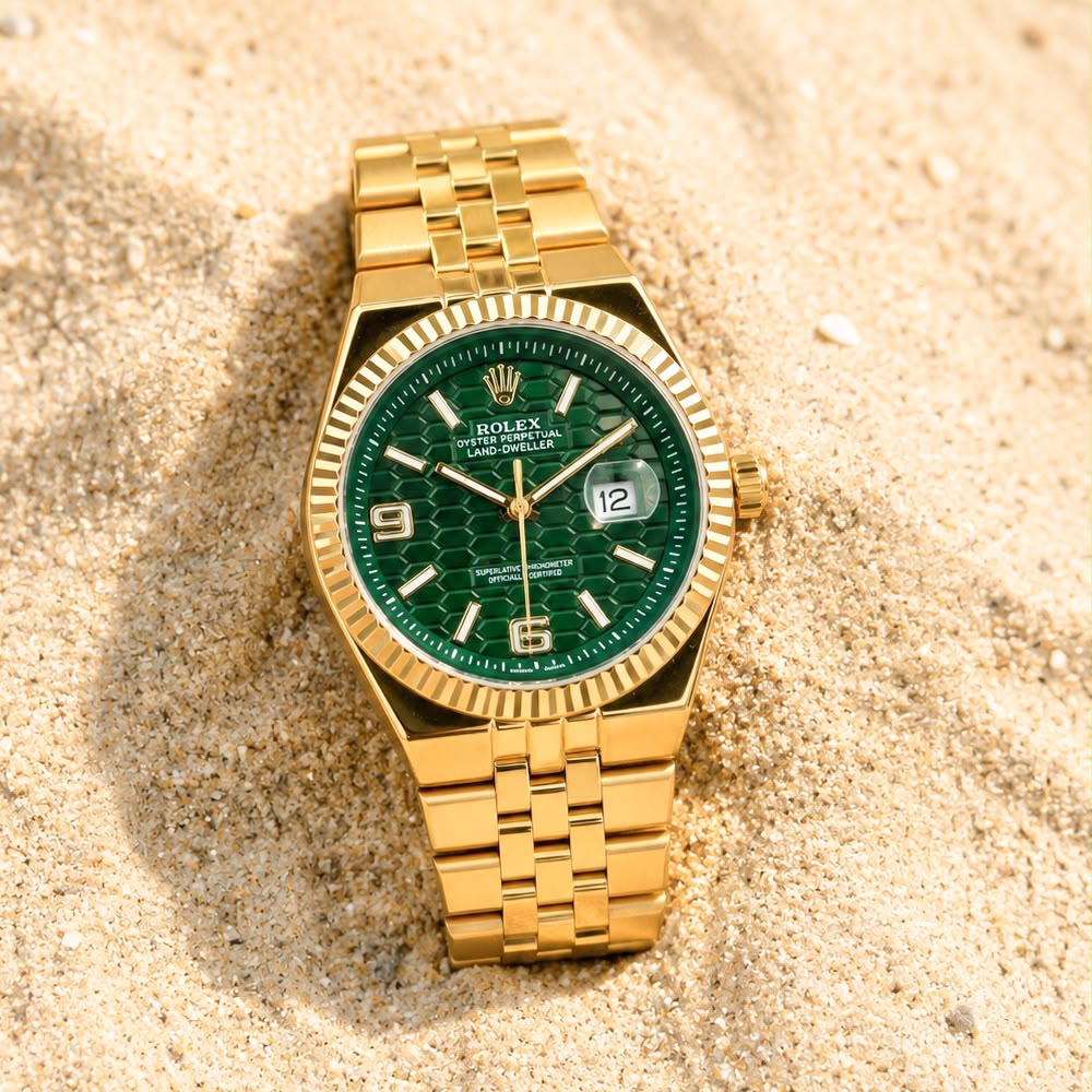 Rolex Gold Green Dial Quartz