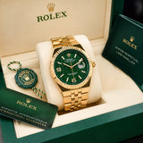 Rolex Gold Green Dial Quartz