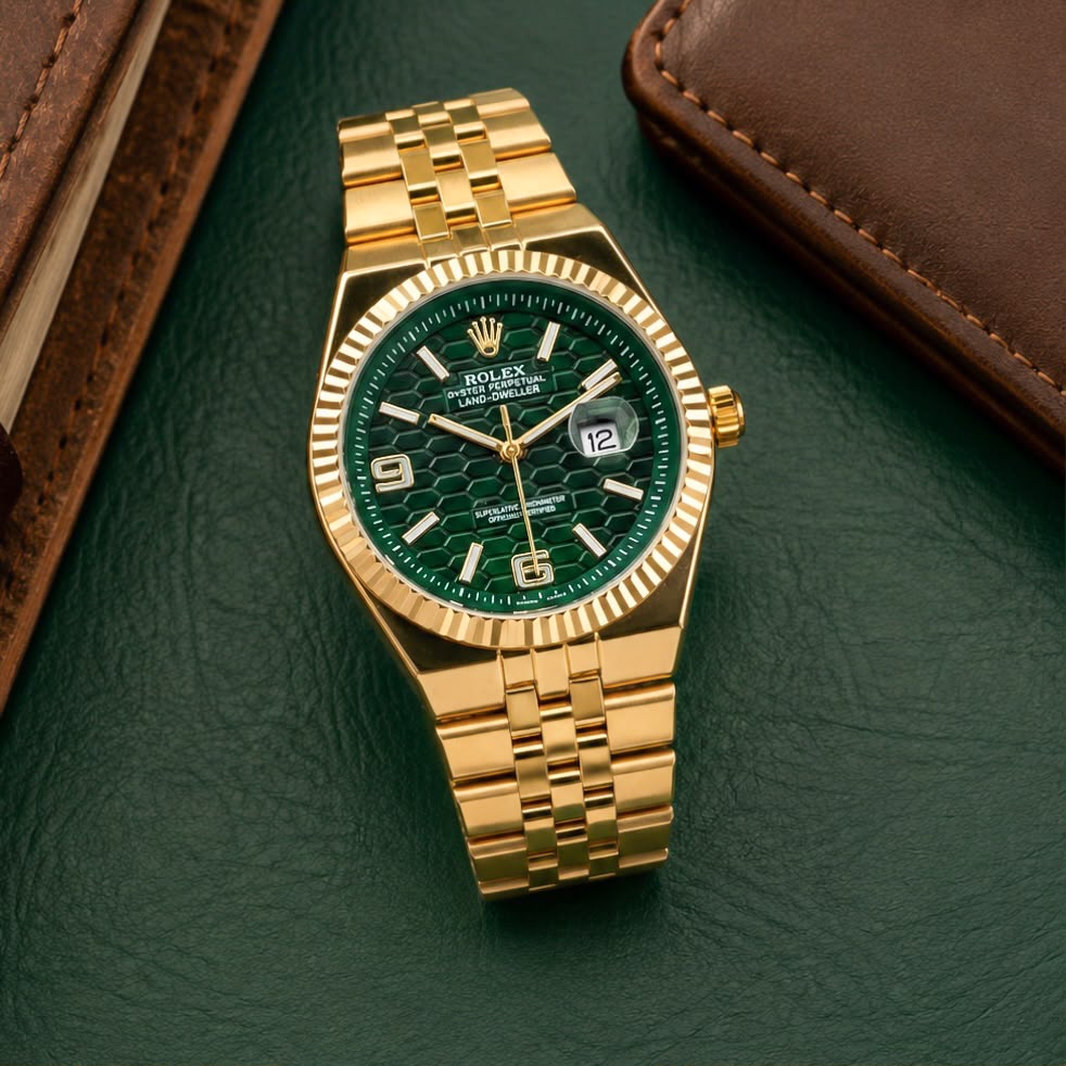Rolex Gold Green Dial Quartz