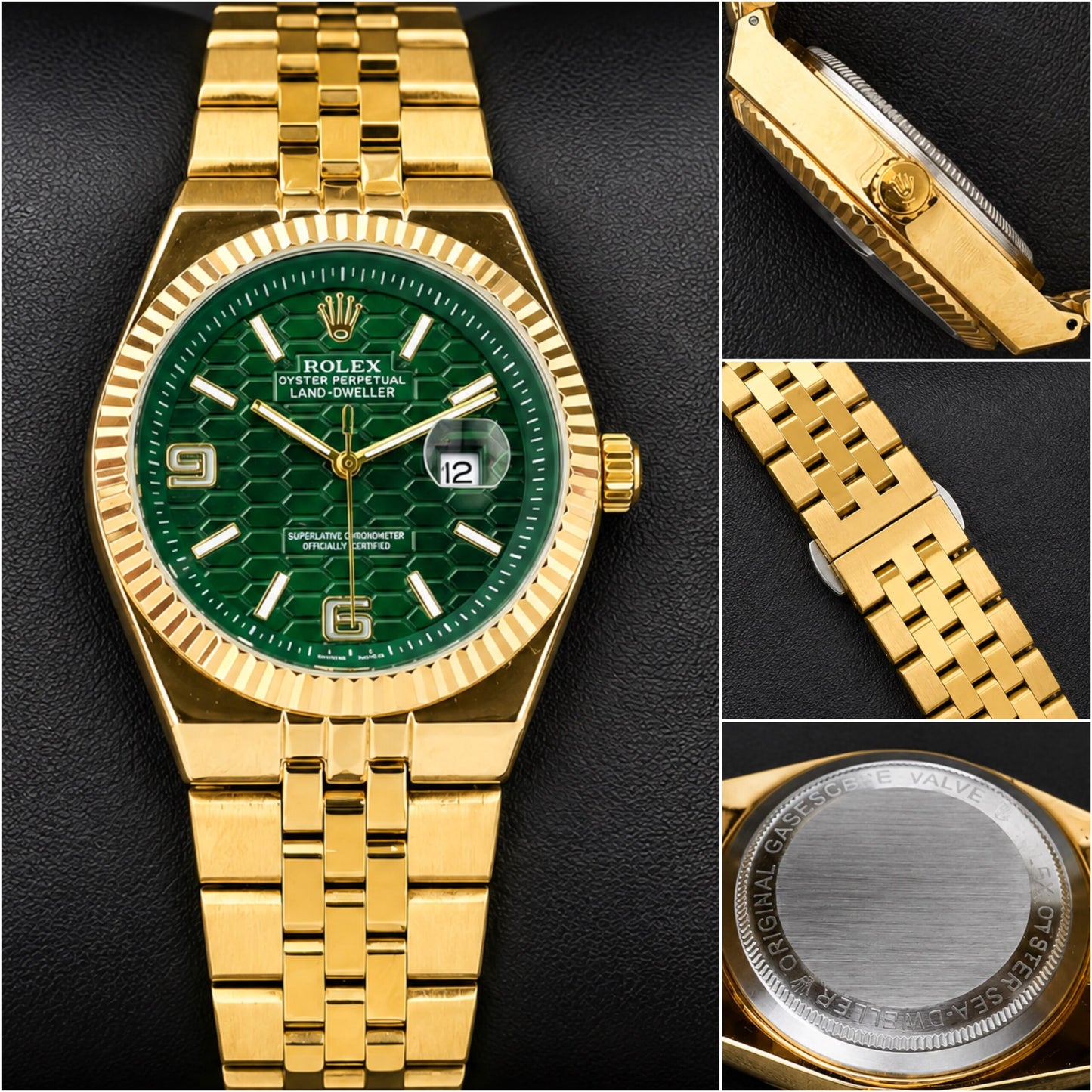 Rolex Gold Green Dial Quartz