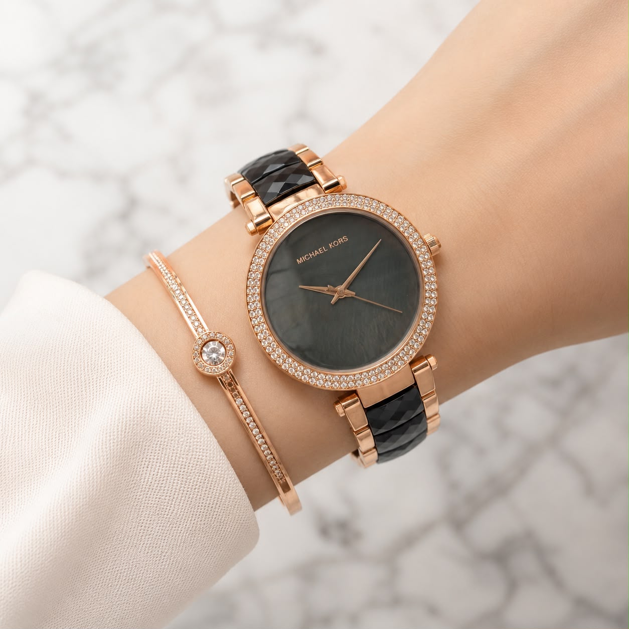 Michael Kors Black Marble-Effect Dial