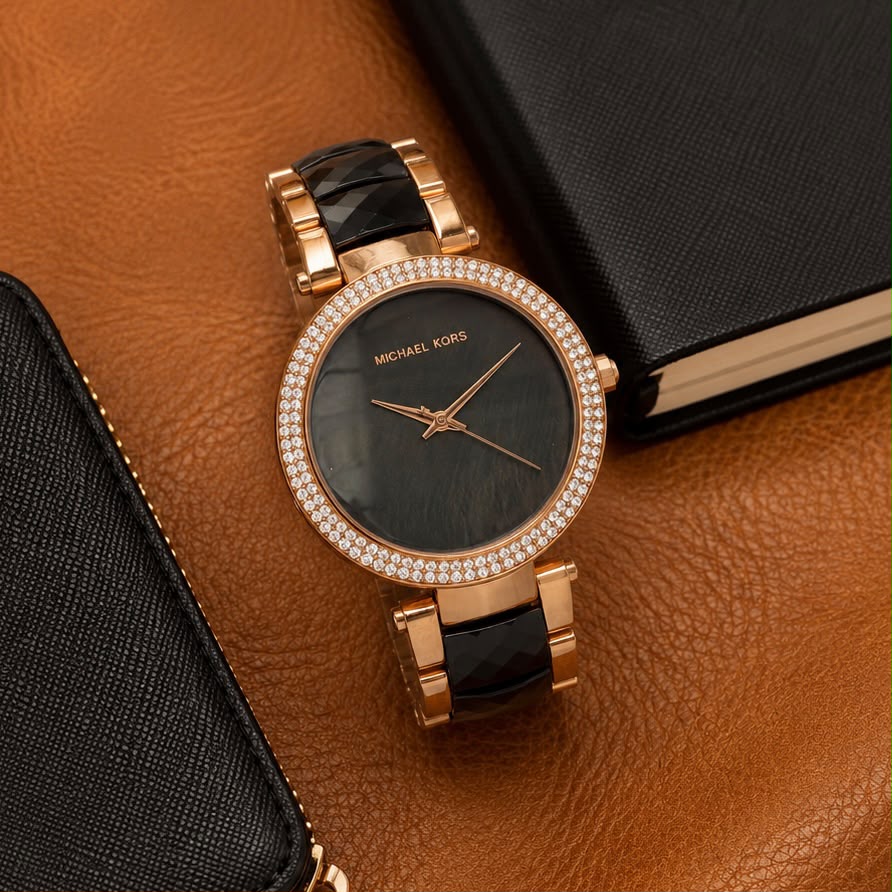 Michael Kors Black Marble-Effect Dial