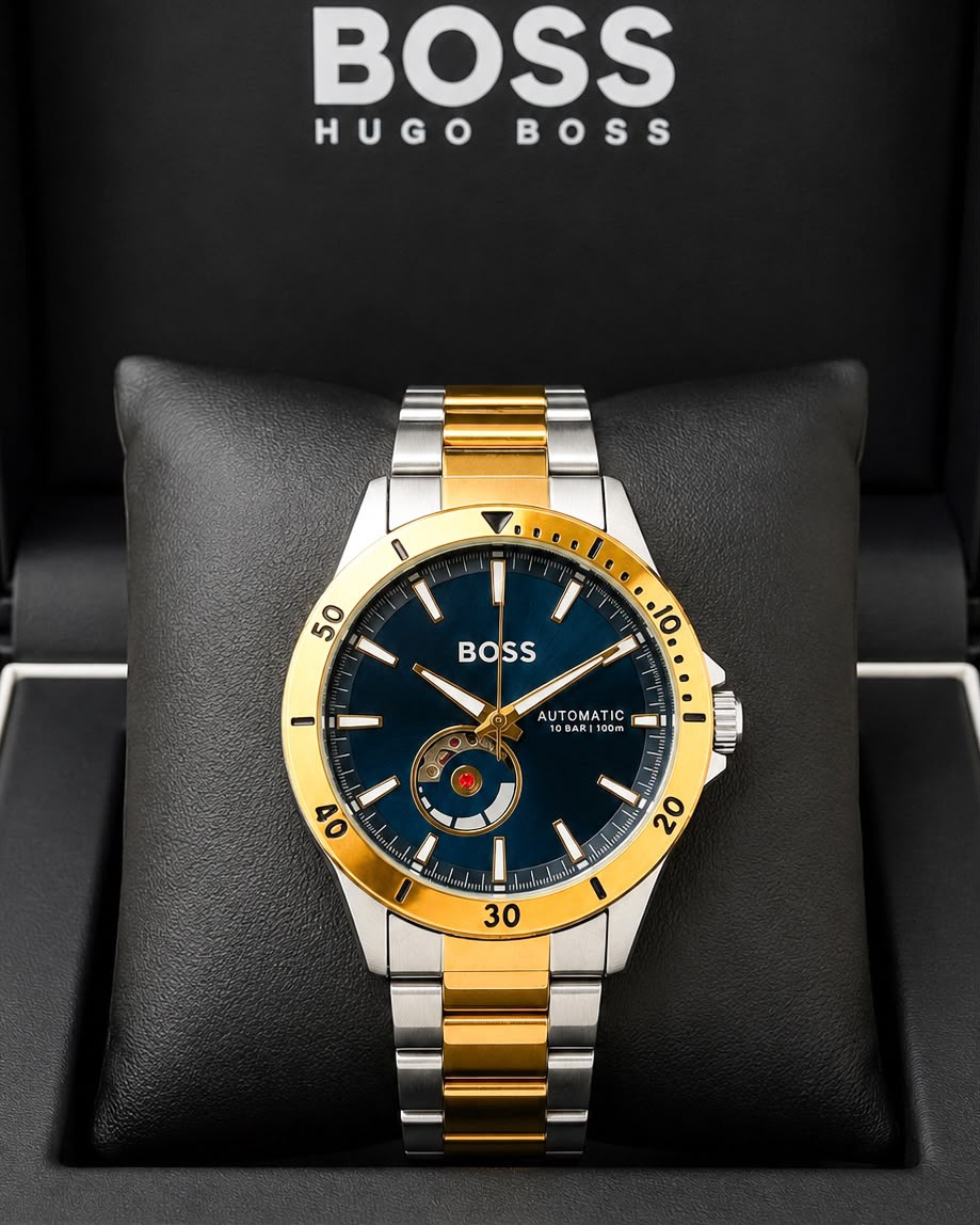 Boss Automatic Two Tone Open Heart