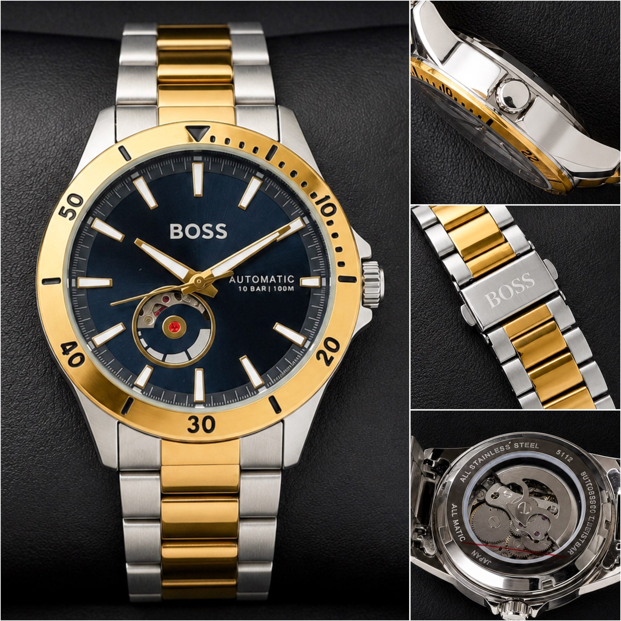 Boss Automatic Two Tone Open Heart
