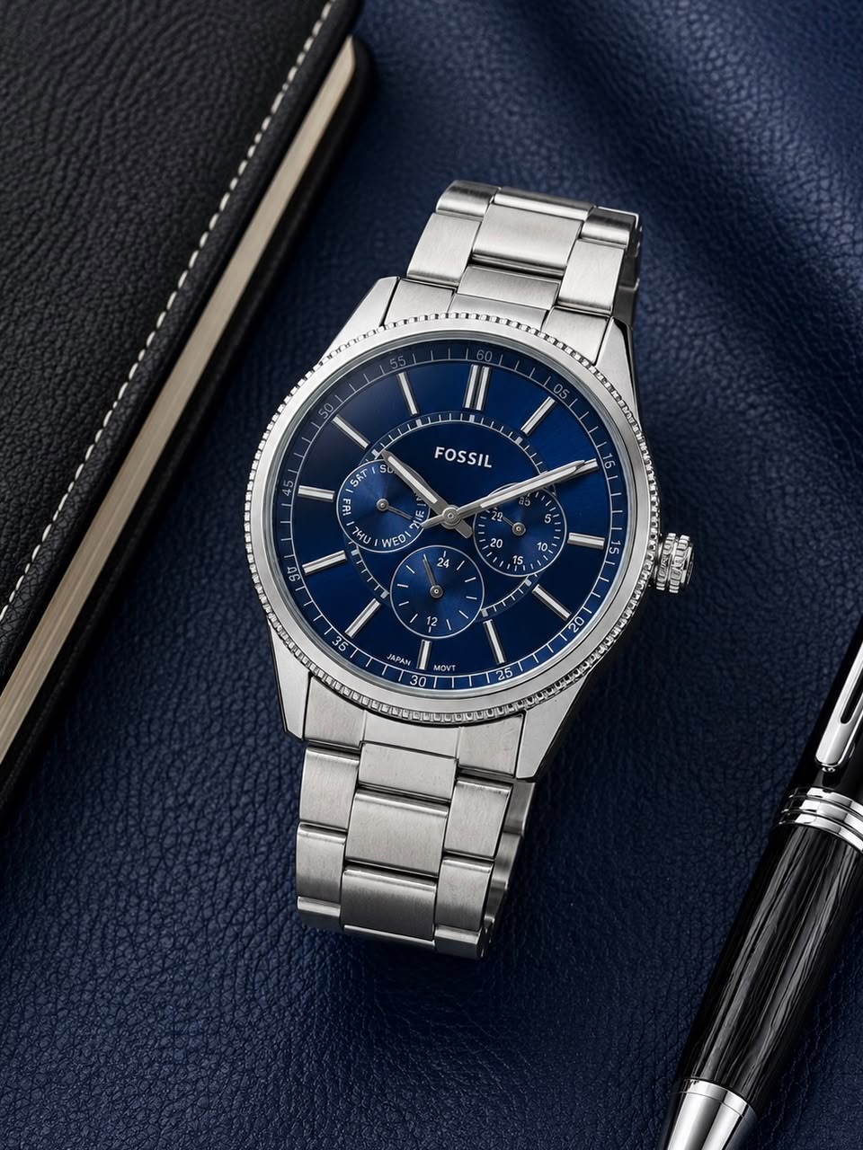 Fossil Blue Dial Quartz Chrono