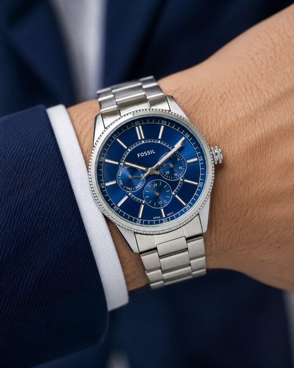 Fossil Blue Dial Quartz Chrono
