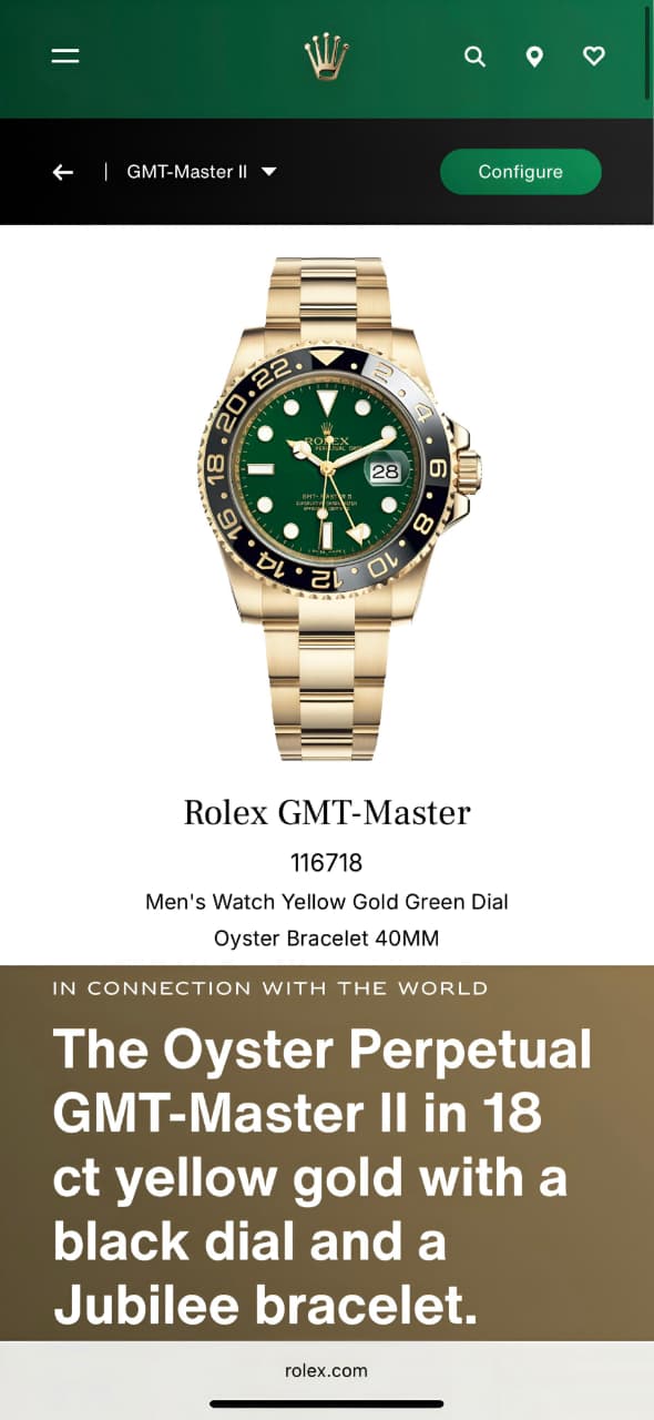Rolex GMT Master II Green Dial