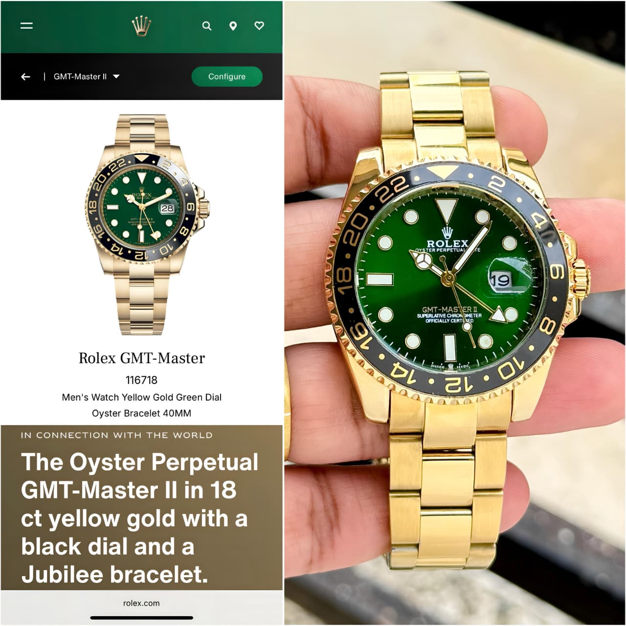 Rolex GMT Master II Green Dial