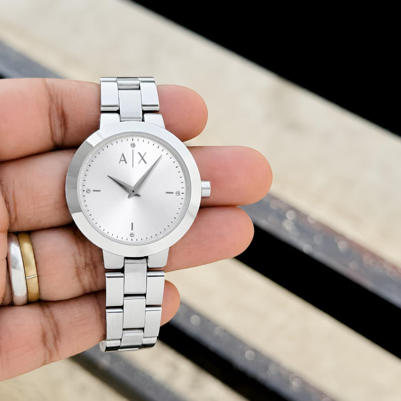 Armani Exchange White Sunray Dial