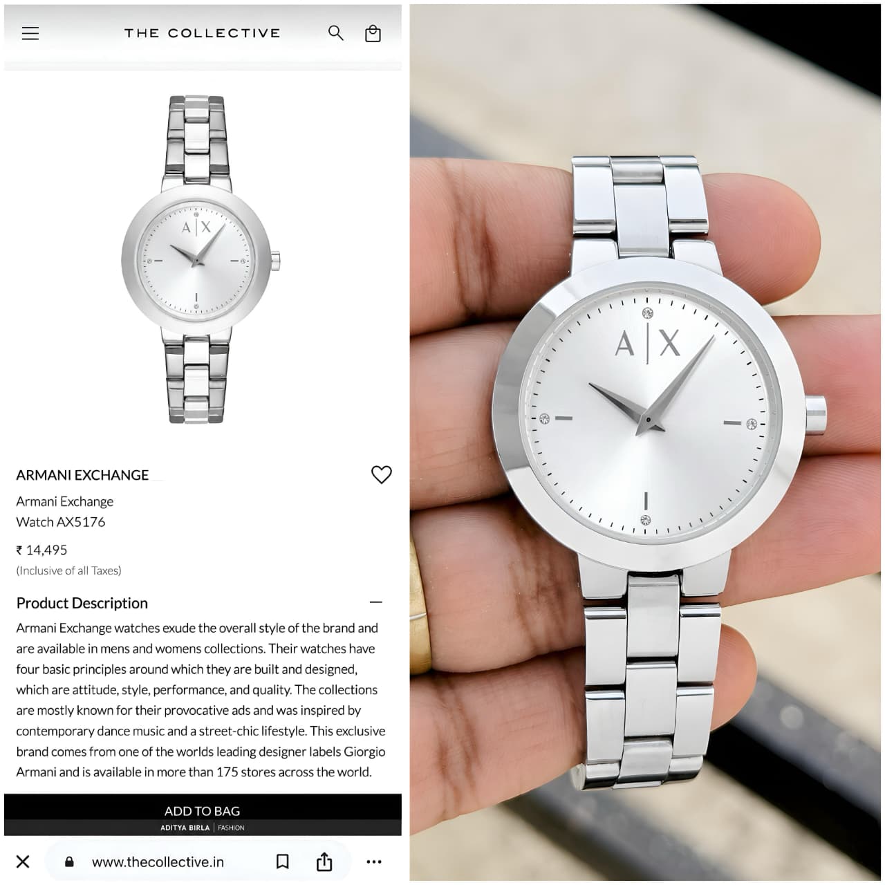 Armani Exchange White Sunray Dial