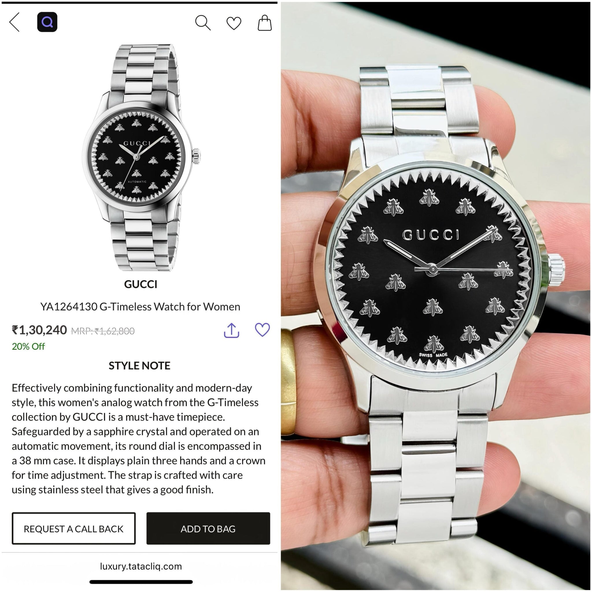 Gucci G-Timeless Signature Heritage Bee Dial