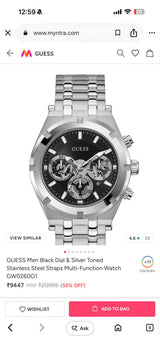 Guess Black Multifunction Dial Chronograph