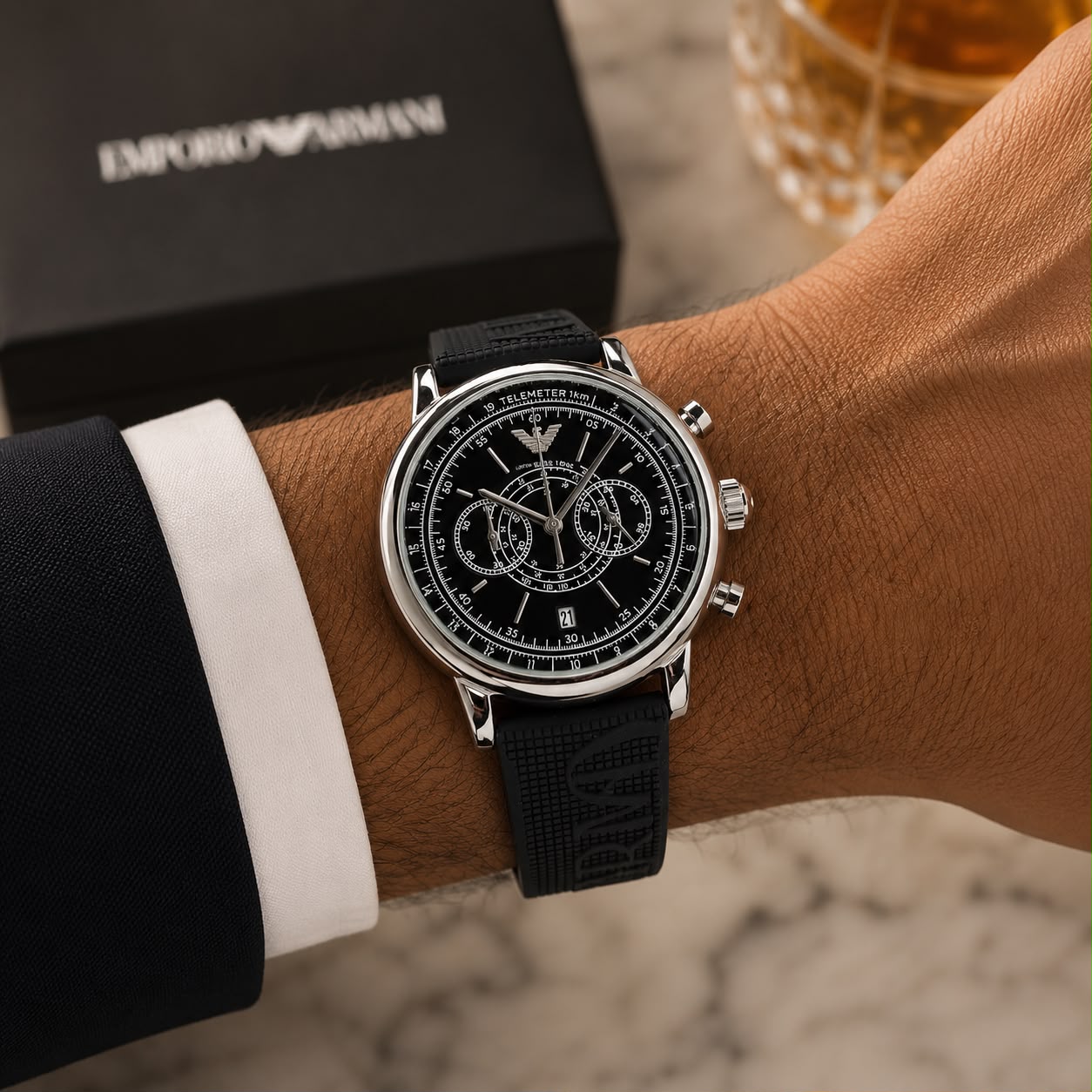 Emporio Armani Black Quartz Chronograph
