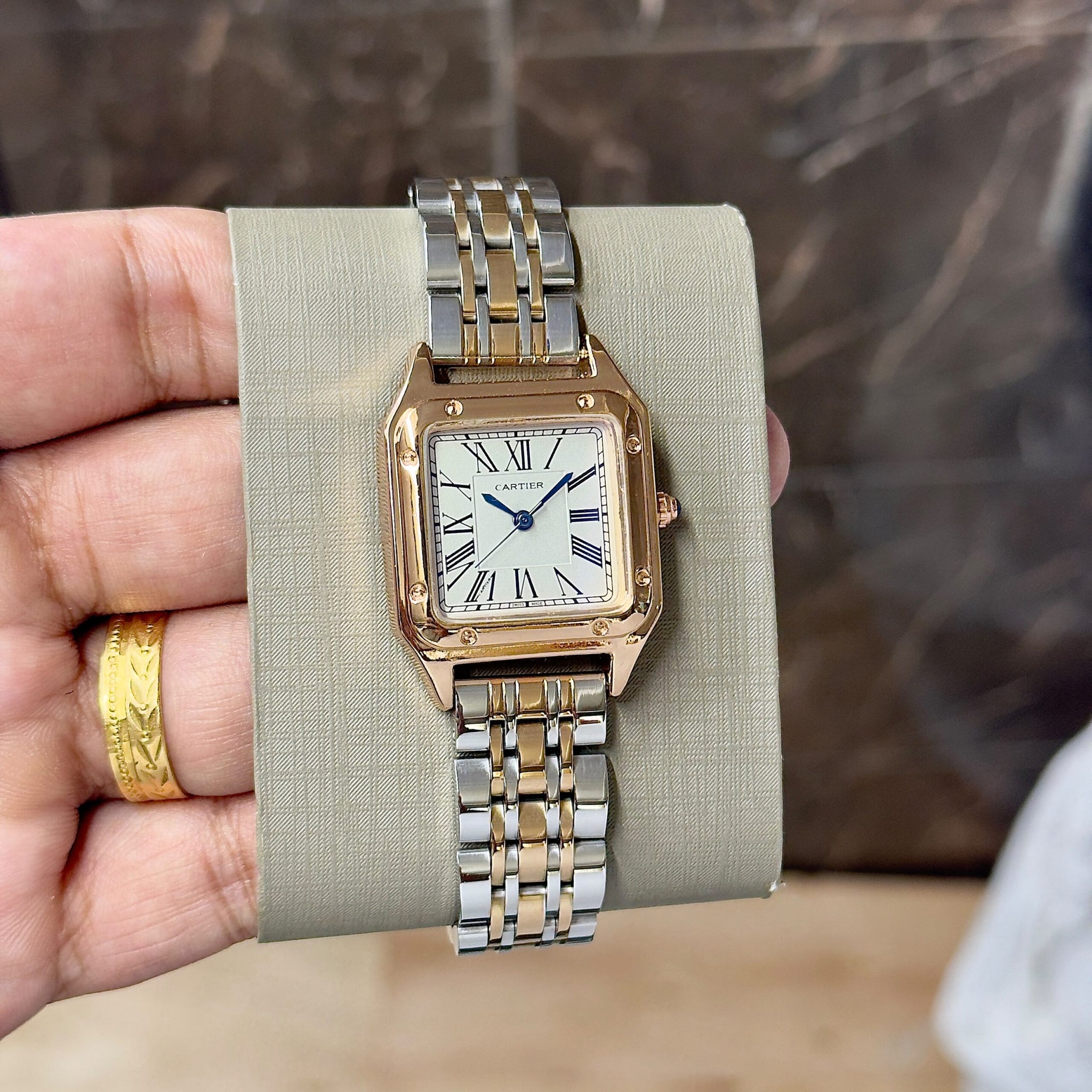 Cartier Santos Two Tone White Dial