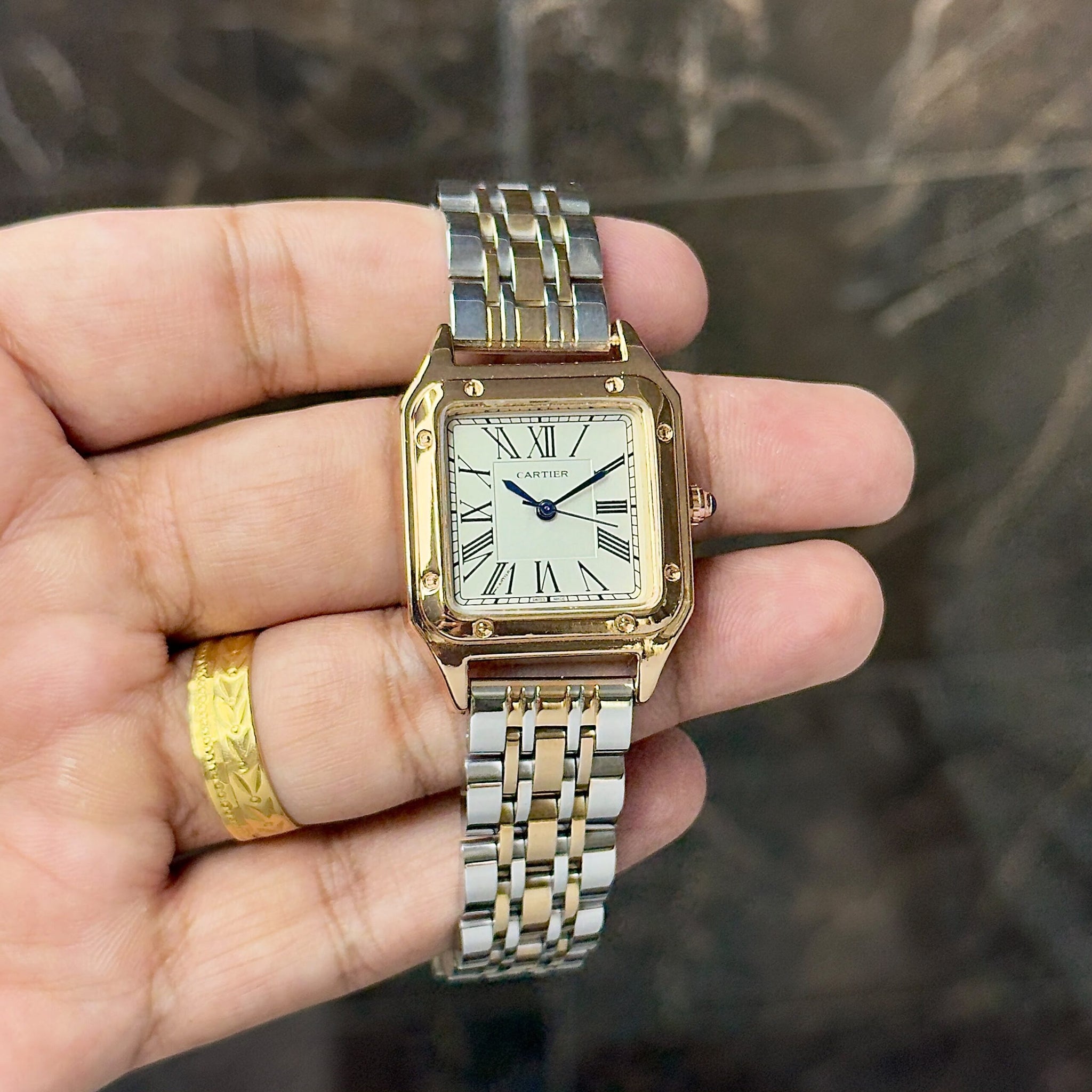 Cartier Santos Two Tone White Dial