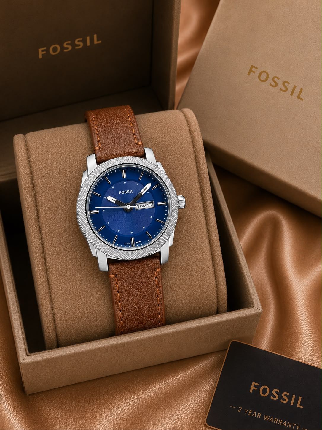 Fossil Blue Sunburst Dial Quartz
