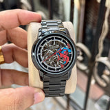 Fossil Marvel Black Skeleton Dial Automatic
