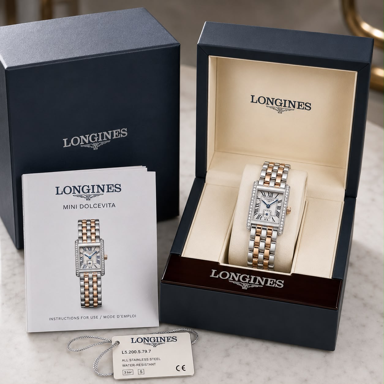 Longines Mini DolceVita Silver Textured