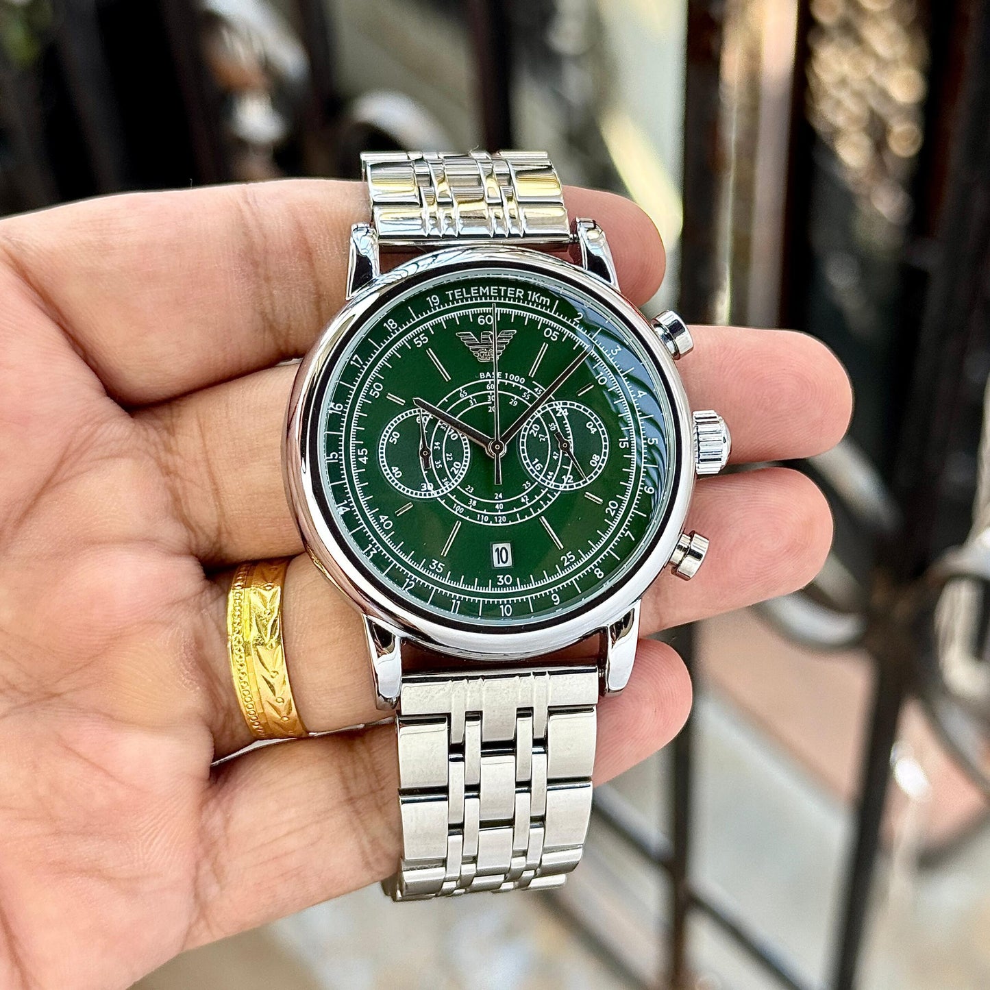 Emporio Armani Classic Green Dial Chronograph