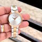 Armani Exchange Two Tone White Sunray Dial