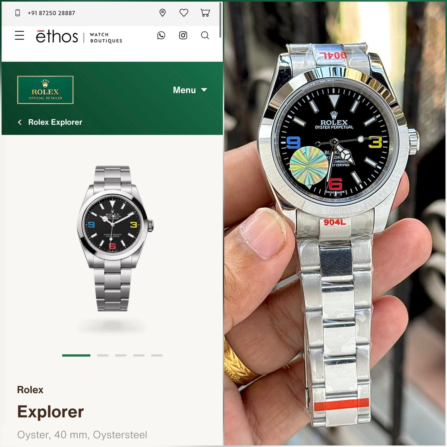 Rolex Explorer Black Dial Automatic