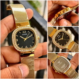 Guess Square Golden Tone Quartz