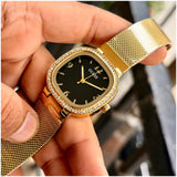 Guess Square Golden Tone Quartz
