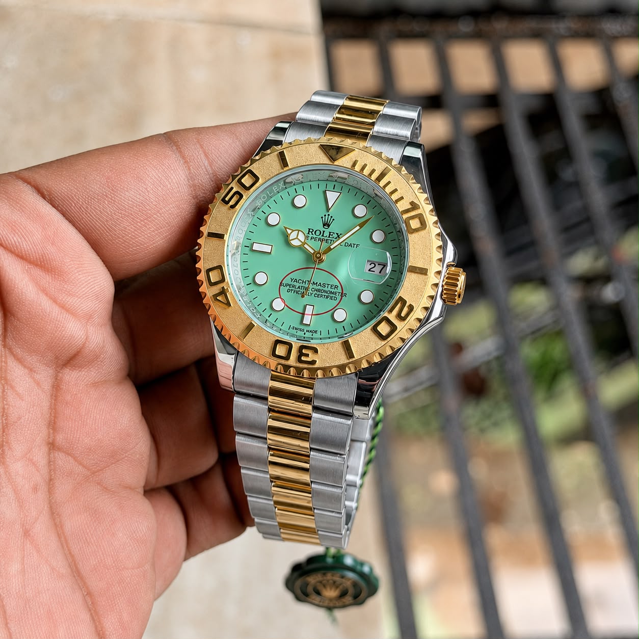 Rolex Green Dial Silver Quartz