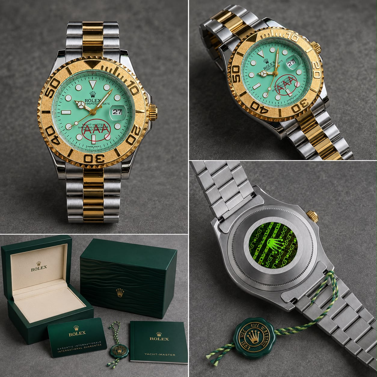 Rolex Green Dial Silver Quartz