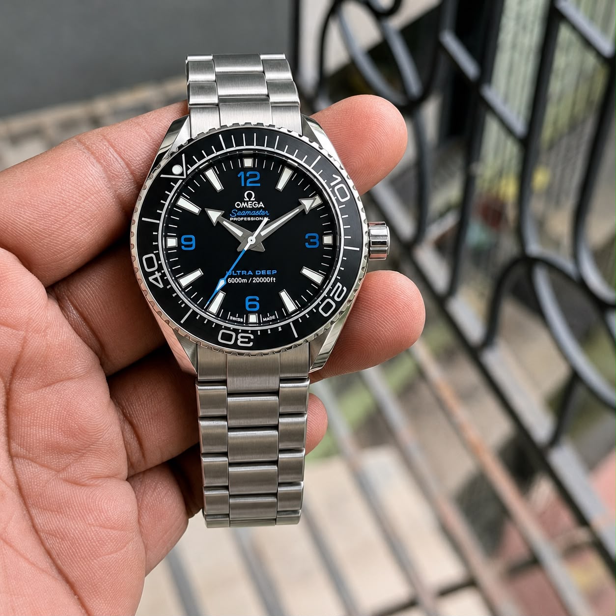 Omega Automatic Silver Black Dial