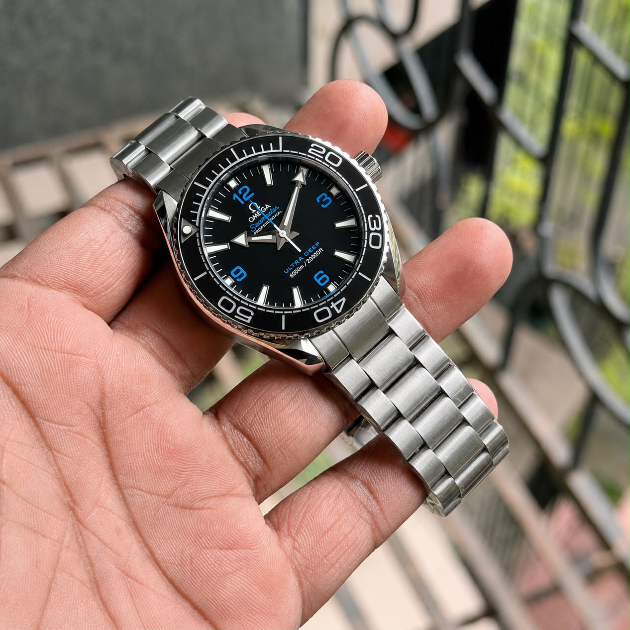 Omega Automatic Silver Black Dial