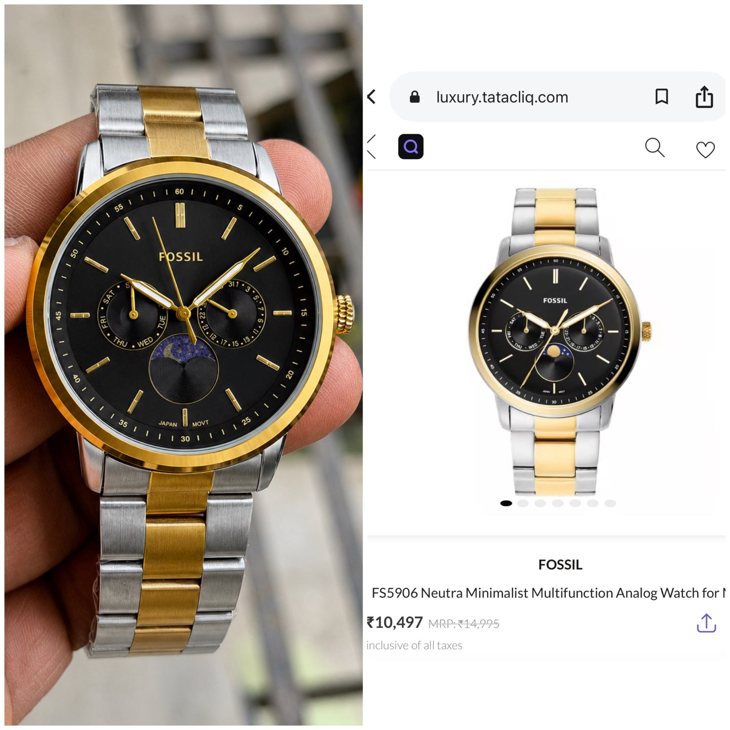 Fossil Sun &amp; Moon Phase Chronograph