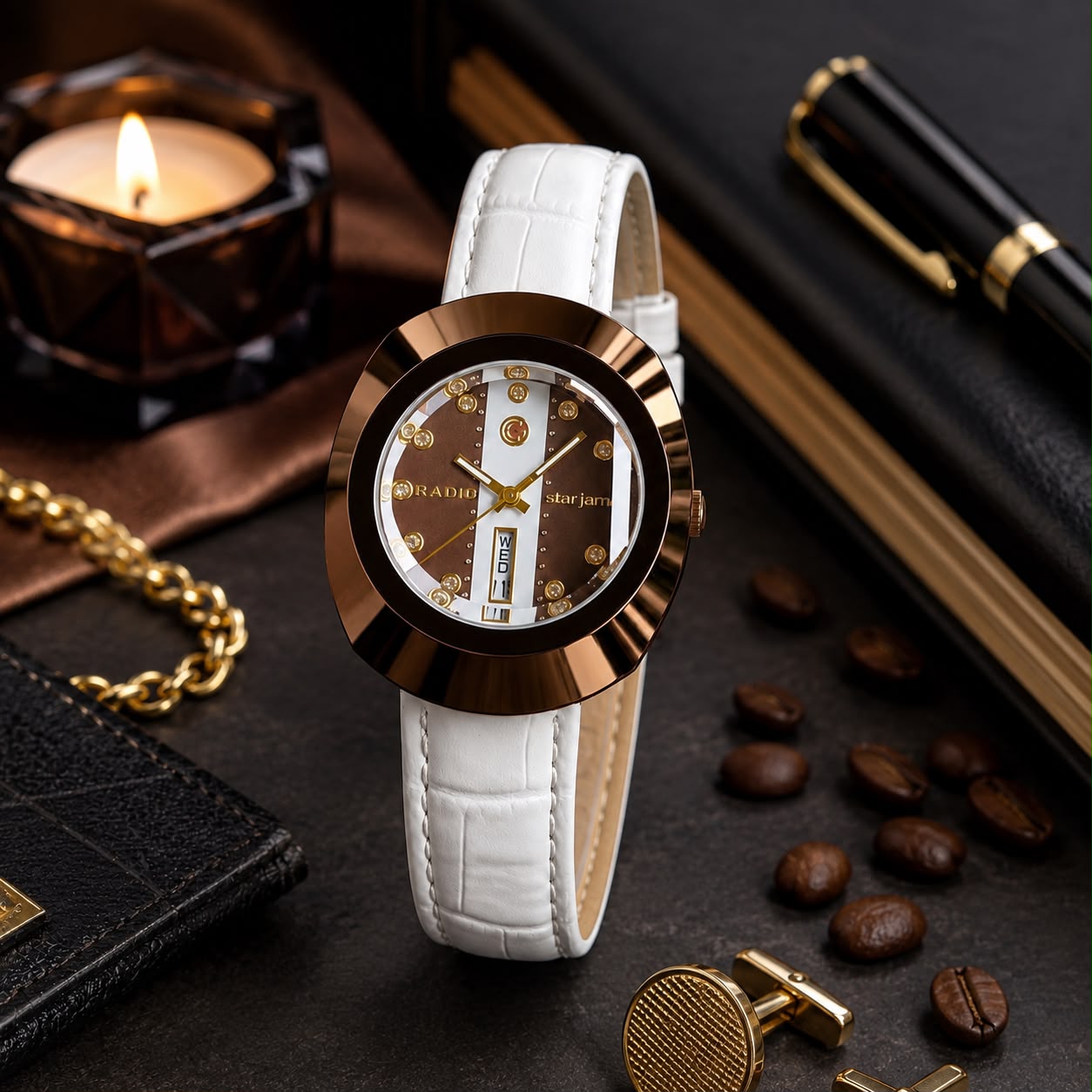 Rado Day-Date White Quartz
