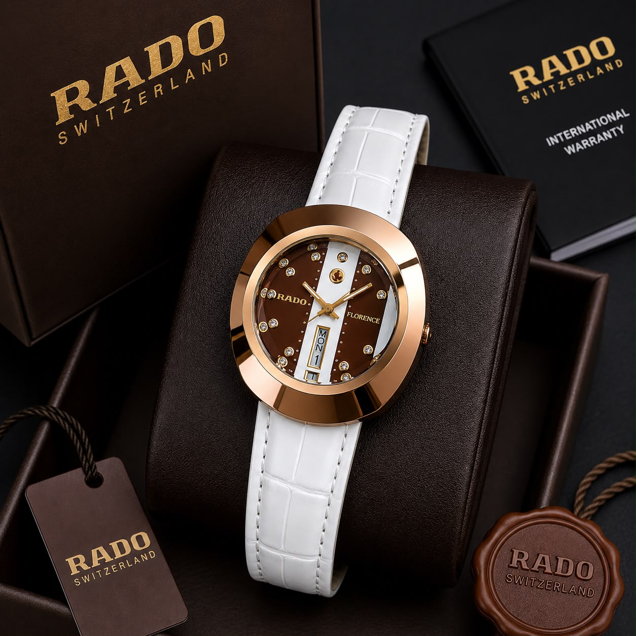 Rado Day-Date White Quartz