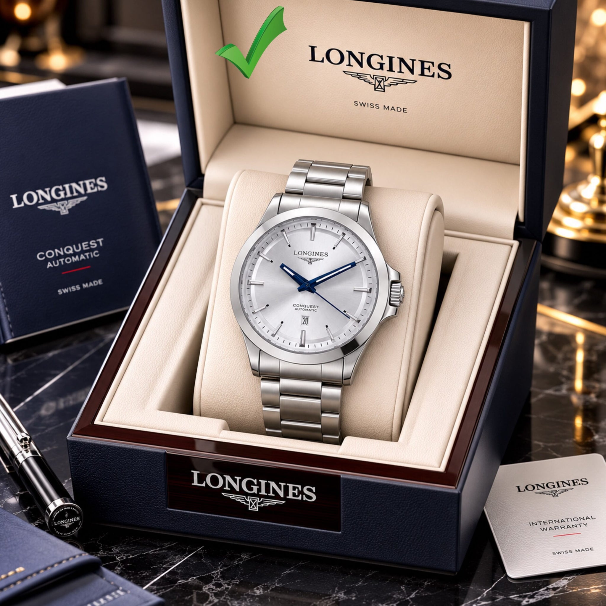 Longines Conquest White Dial Men’s Quartz Watch