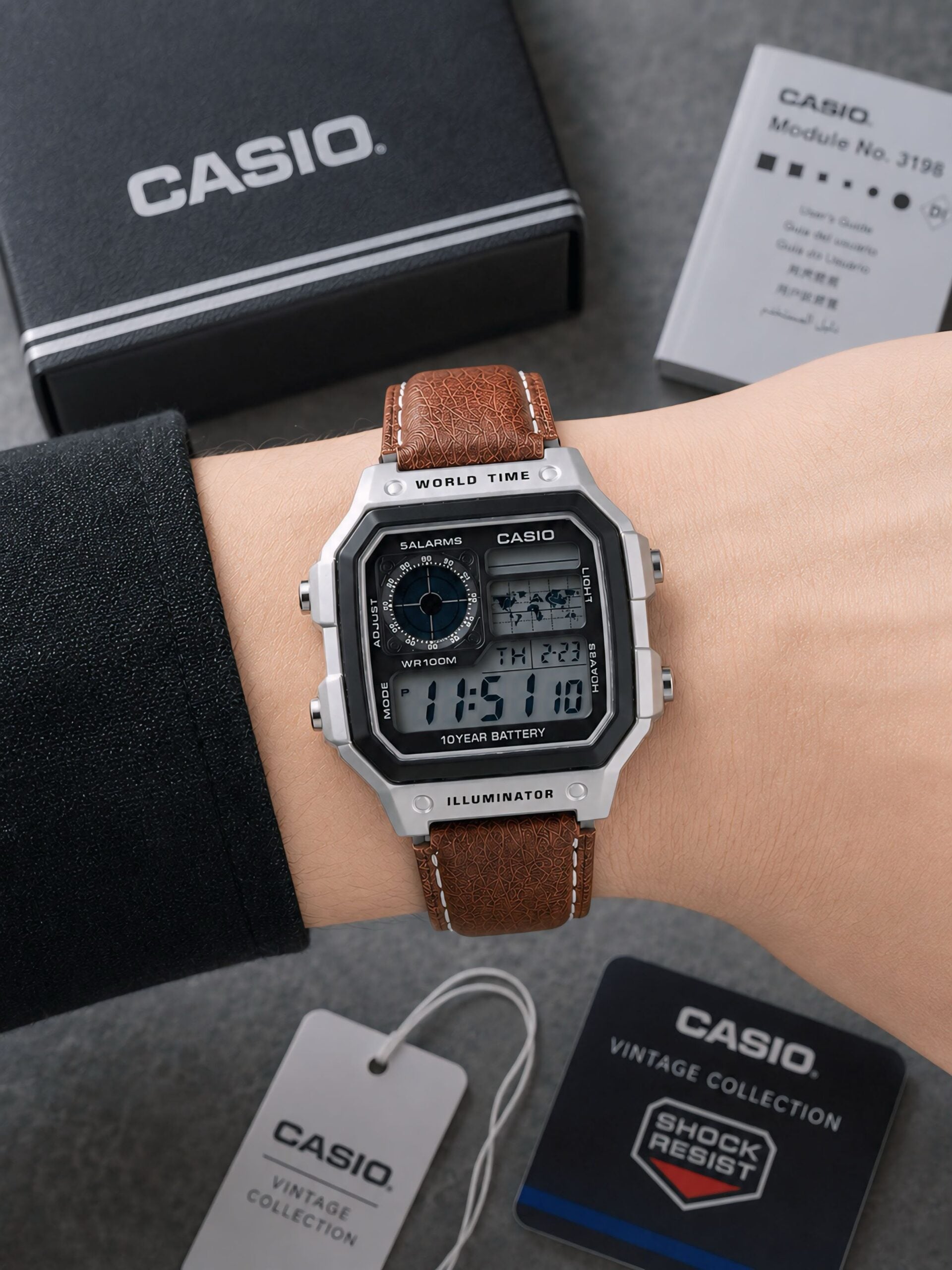 Casio Vintage Analog-Digital Silver Tone