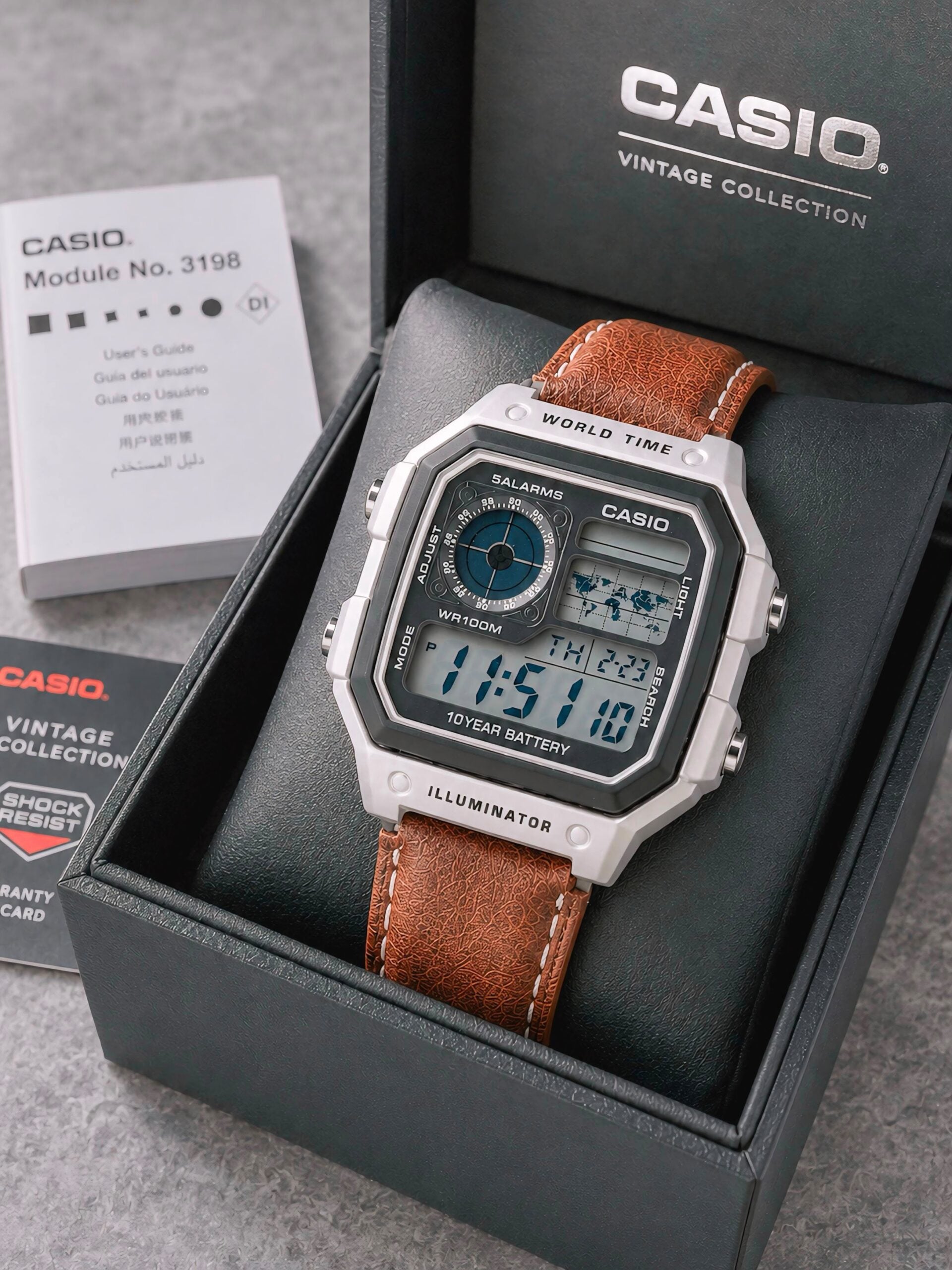 Casio Vintage Analog-Digital Silver Tone