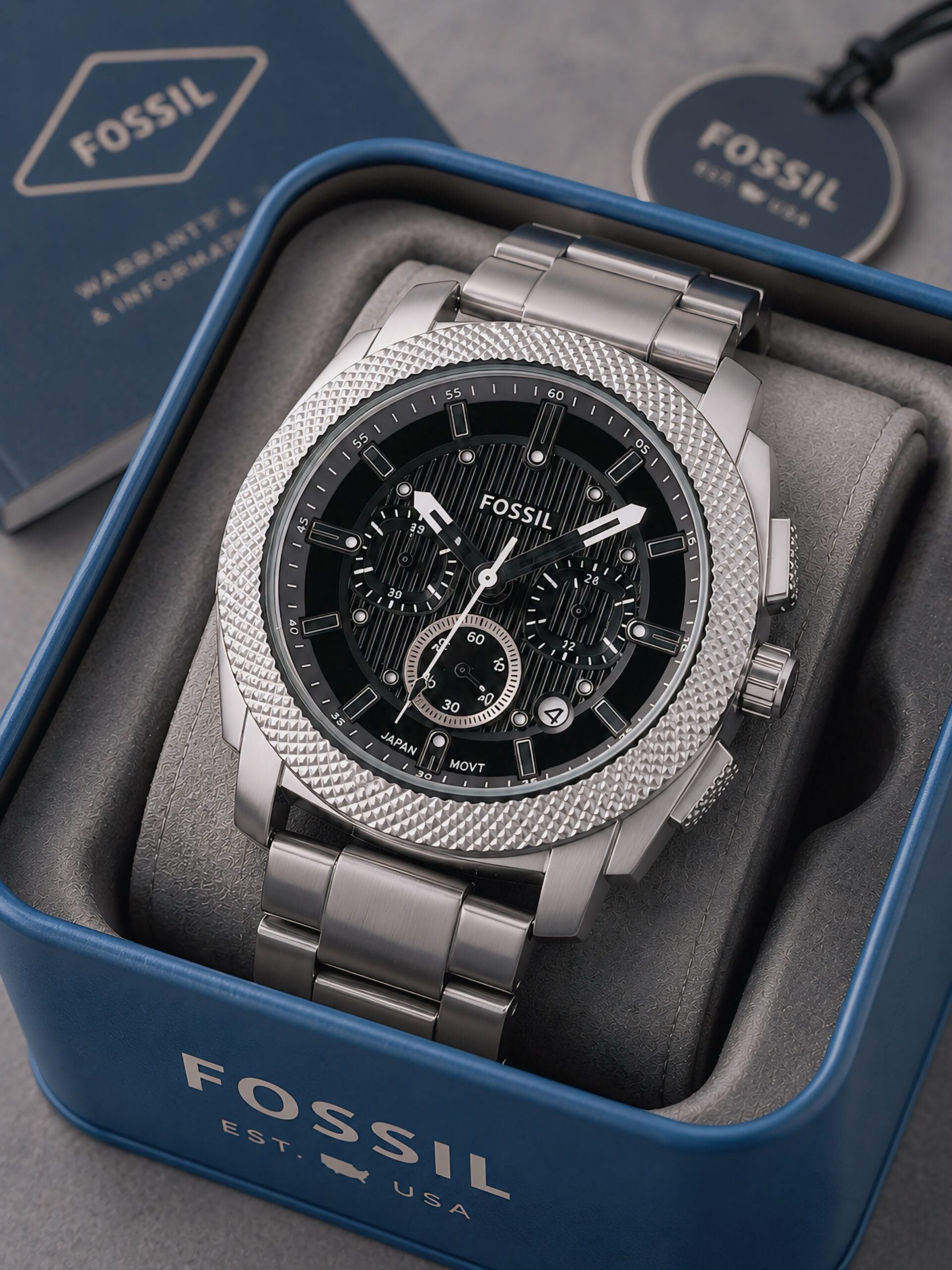 Fossil Black Dial Chronograph