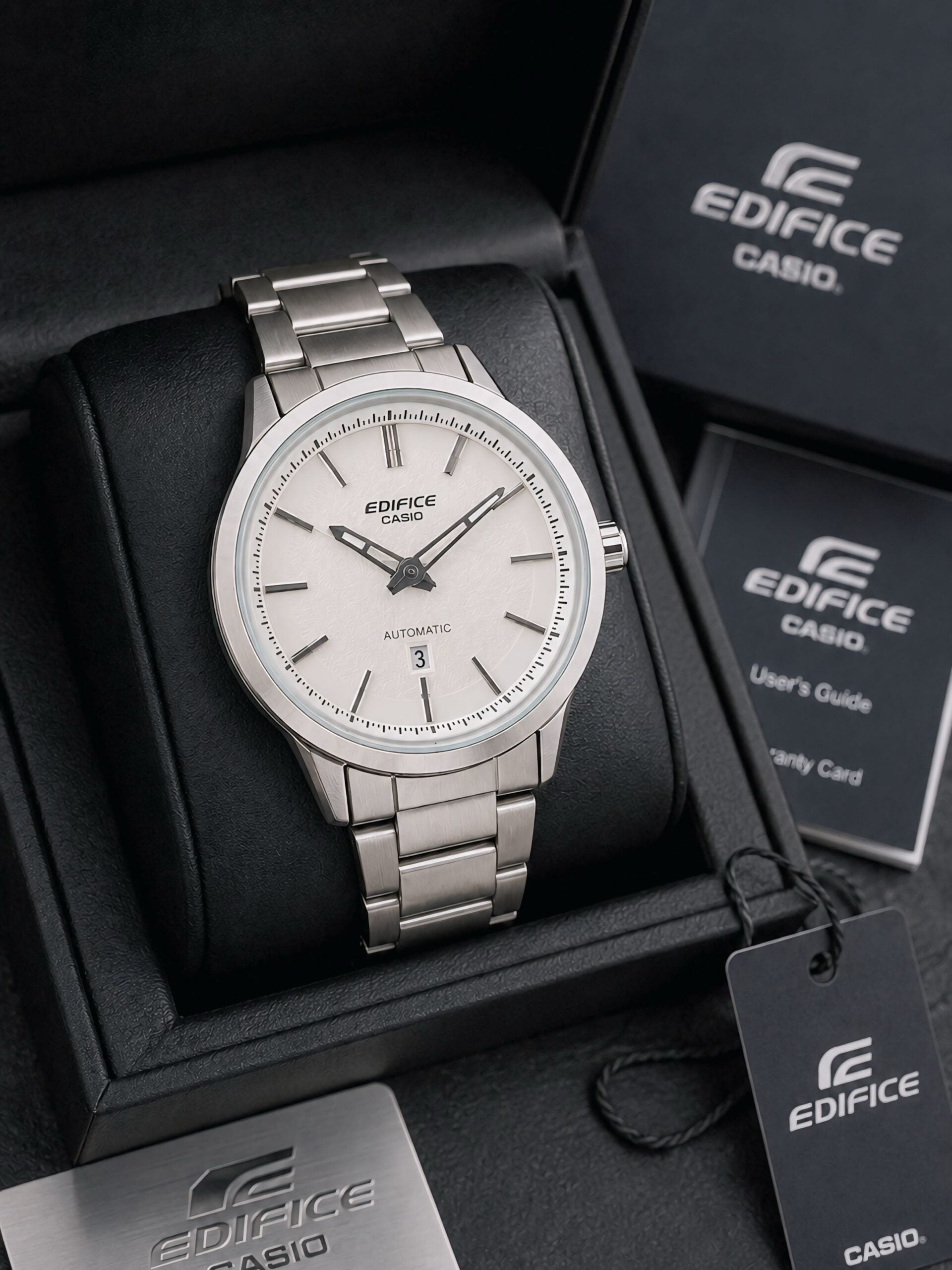 Edifice Casio Silver White Dial