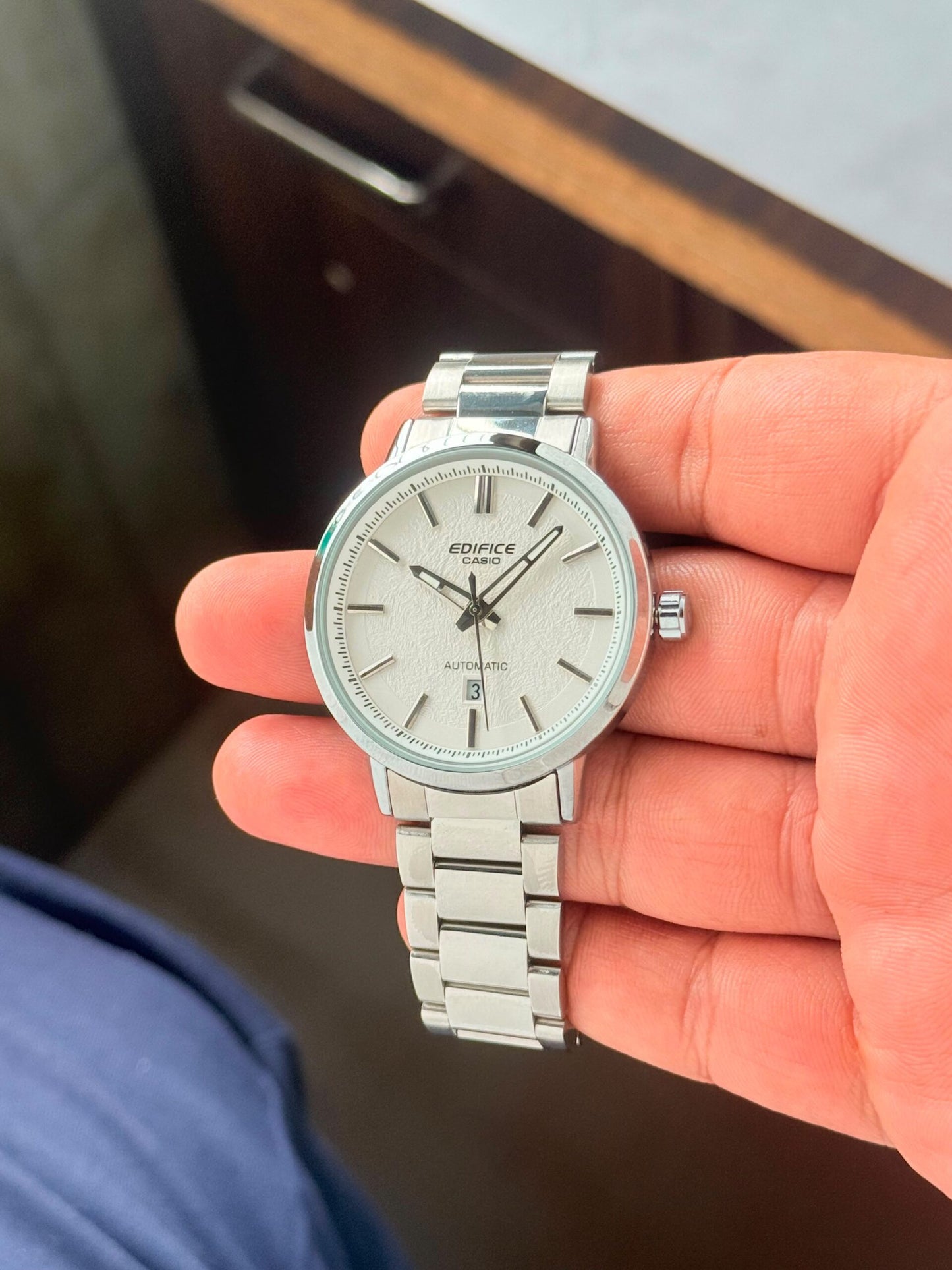 Edifice Casio Silver White Dial