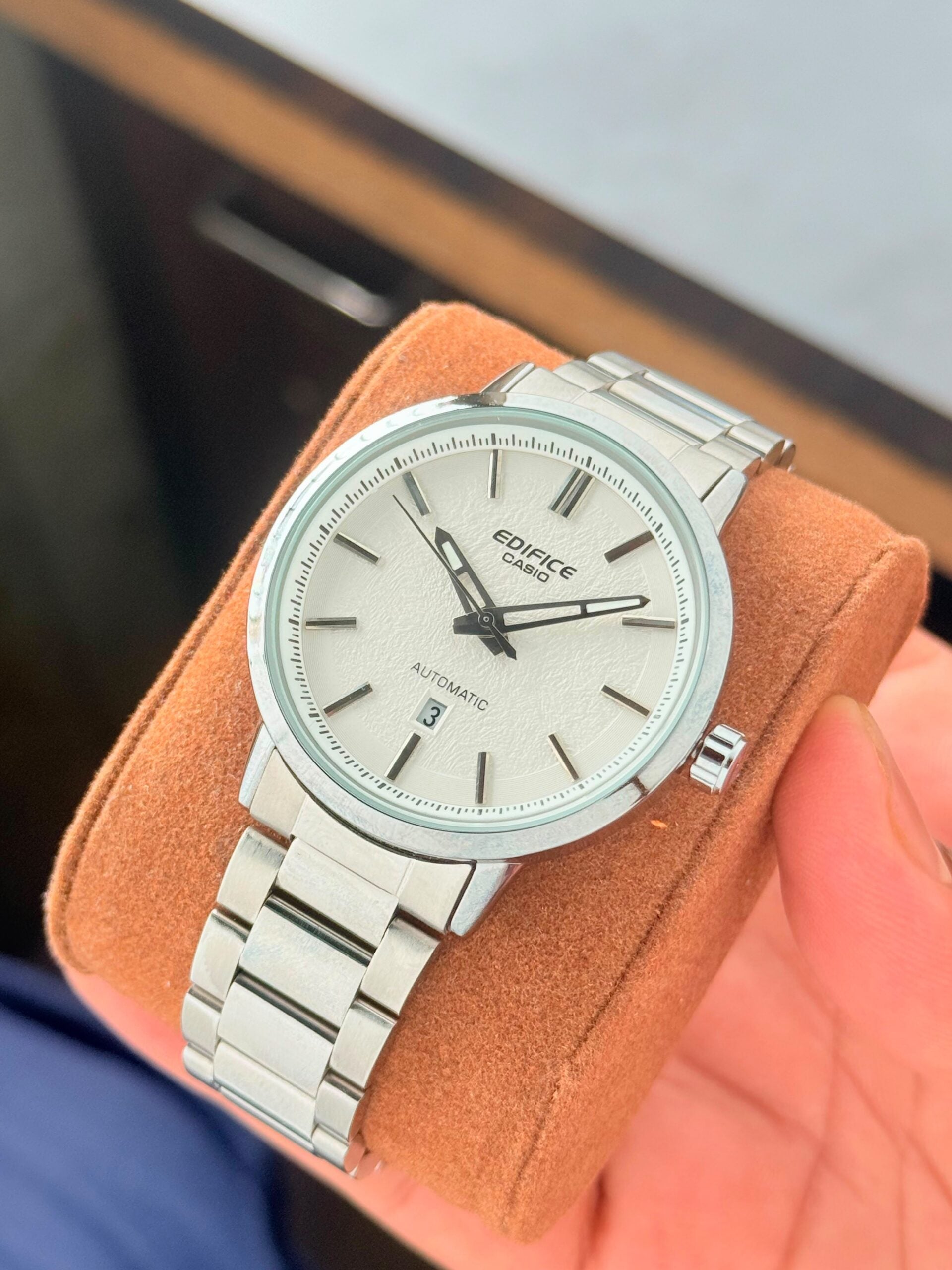 Edifice Casio Silver White Dial