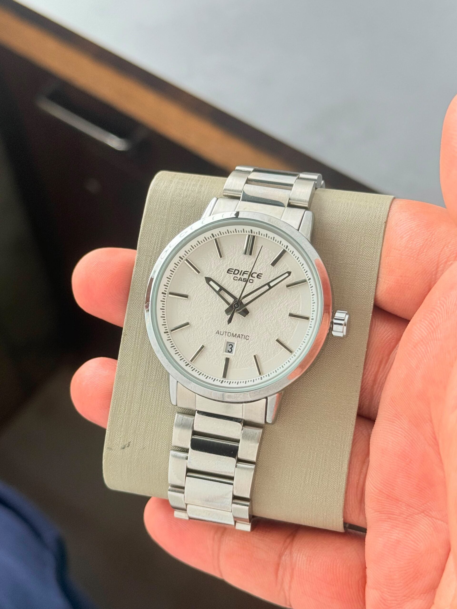 Edifice Casio Silver White Dial