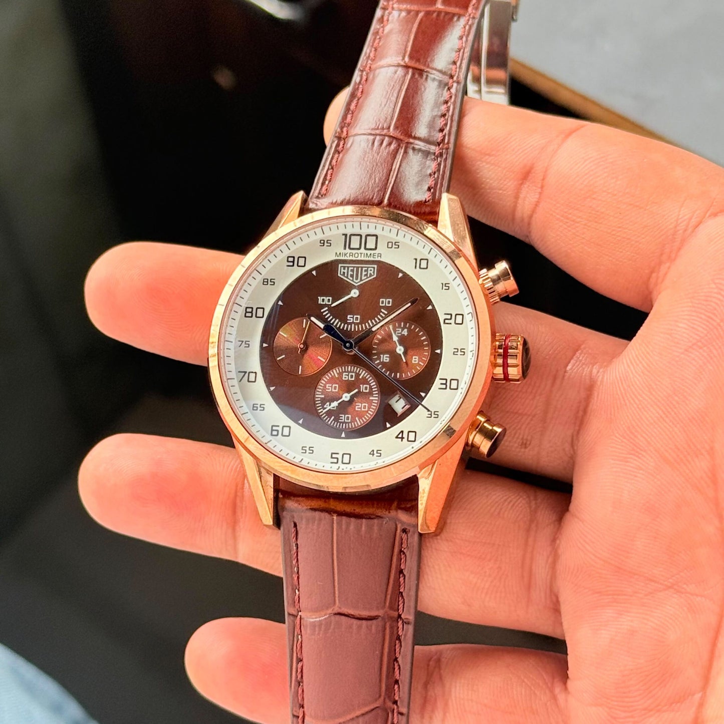 Tag Heuer Mikrograph Brown Chronograph